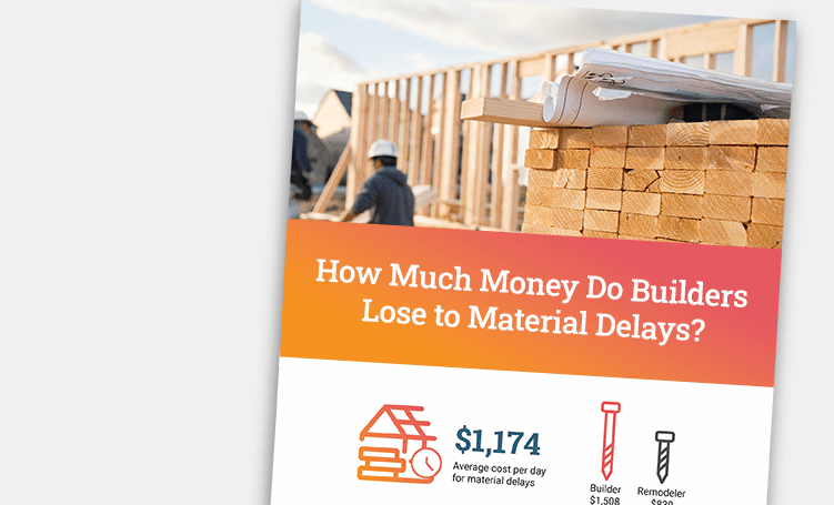 A cover image for our infographic about material delays costing builders money