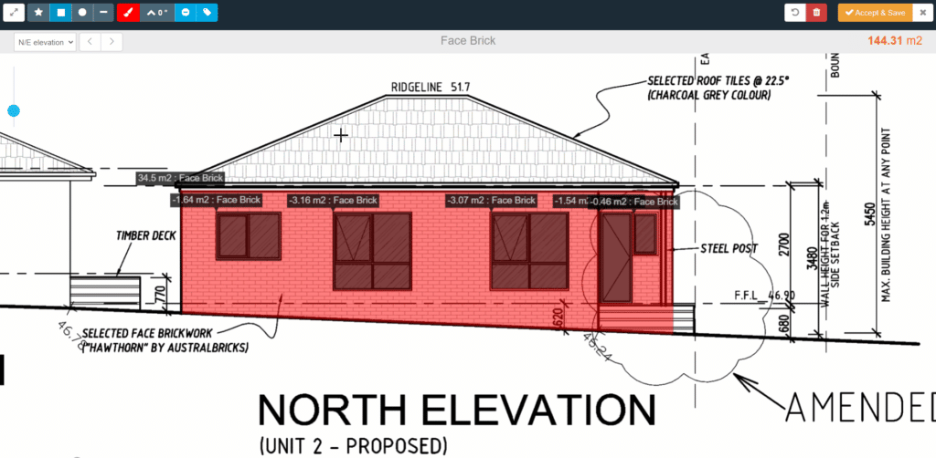 The Buildxact takeoff tool in action