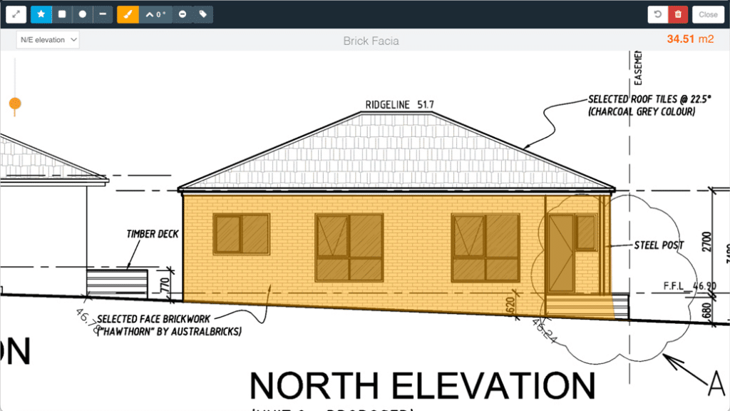 A digital takeoff in Buildxact