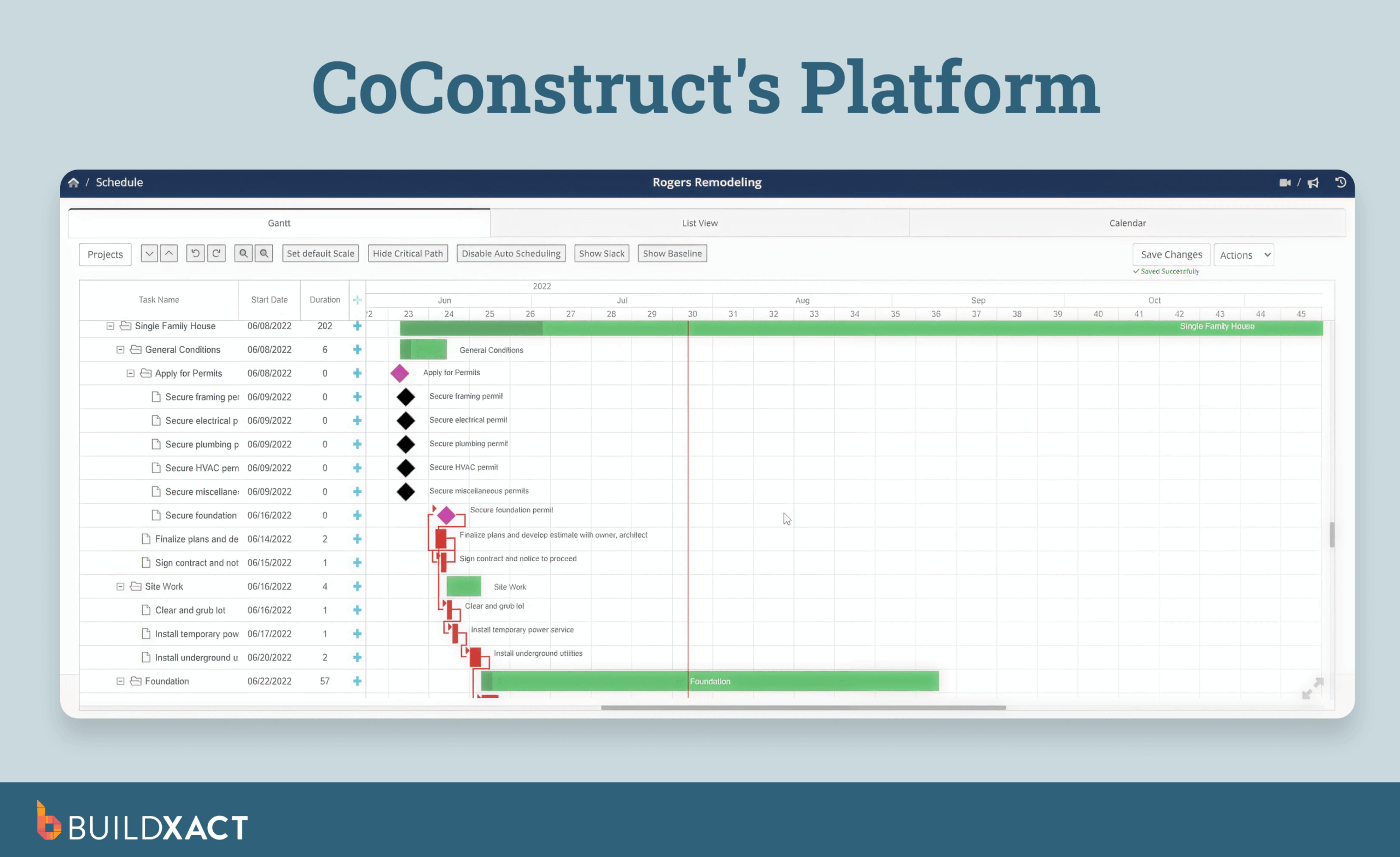 Screenshot showing the UI of Contractor Foreman