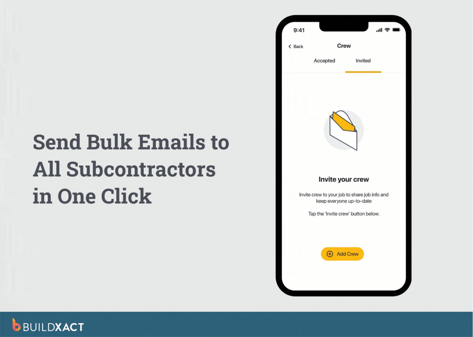 A GIF of Onsite mobile for site management software showcasing how to communicate with subcontractors from the app.
