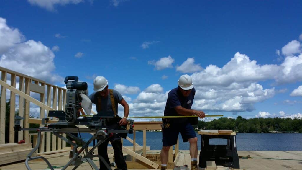 Ron Marcella and his team working on framing