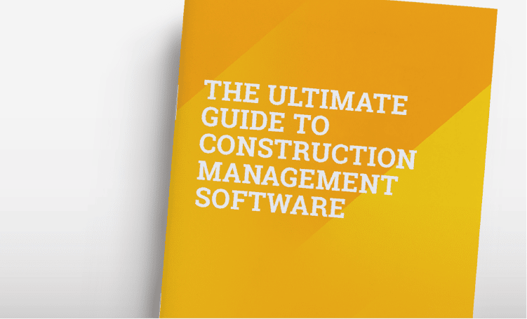 A cover image of Buildxact's eBook guide to construction management software