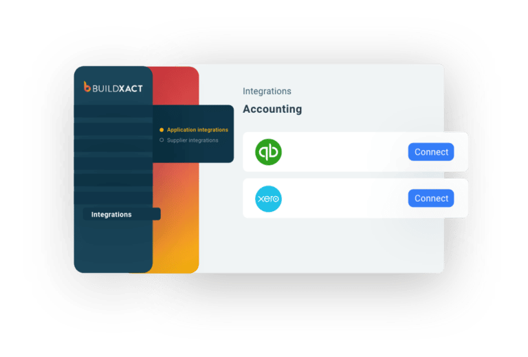A stylized look at the accounting integration feature in Buildxact