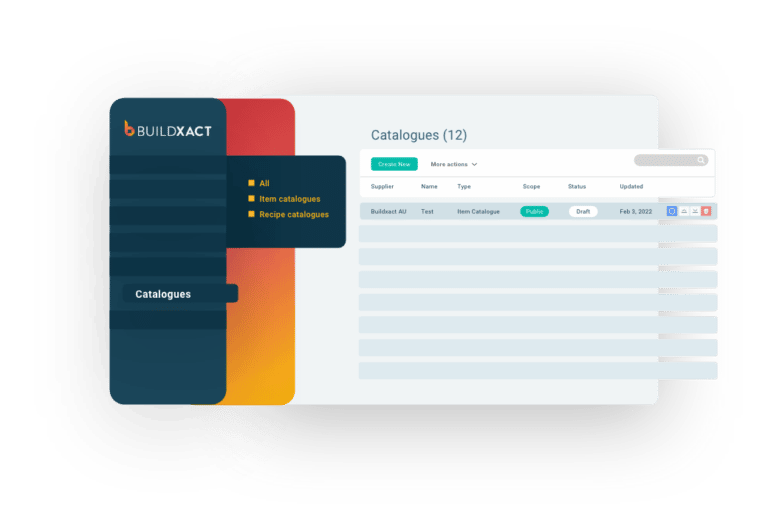 A stylized look at dealer catalogs in Buildxact