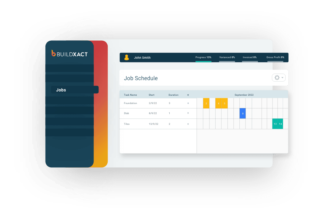 A stylized look at the dealer job schedule screen