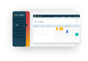 A representation of a project schedule tool in Buildxact.