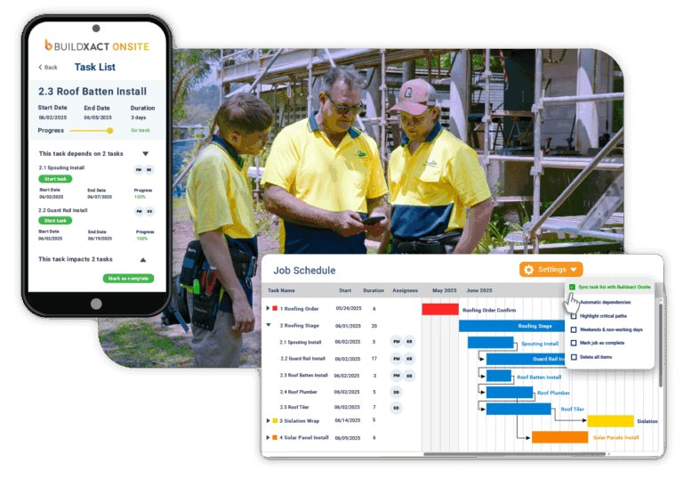 A conceptual view showing how Onsite works with Task Lists