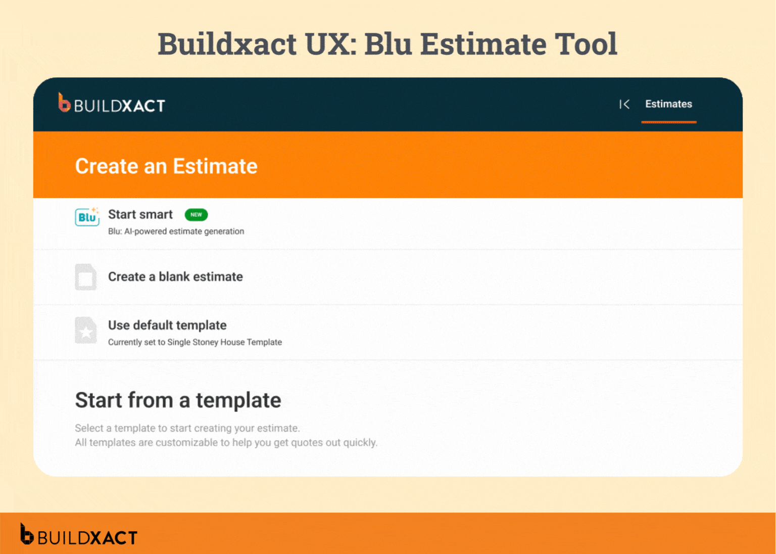 GIF showing Buildxact's AI-powered estimating tool