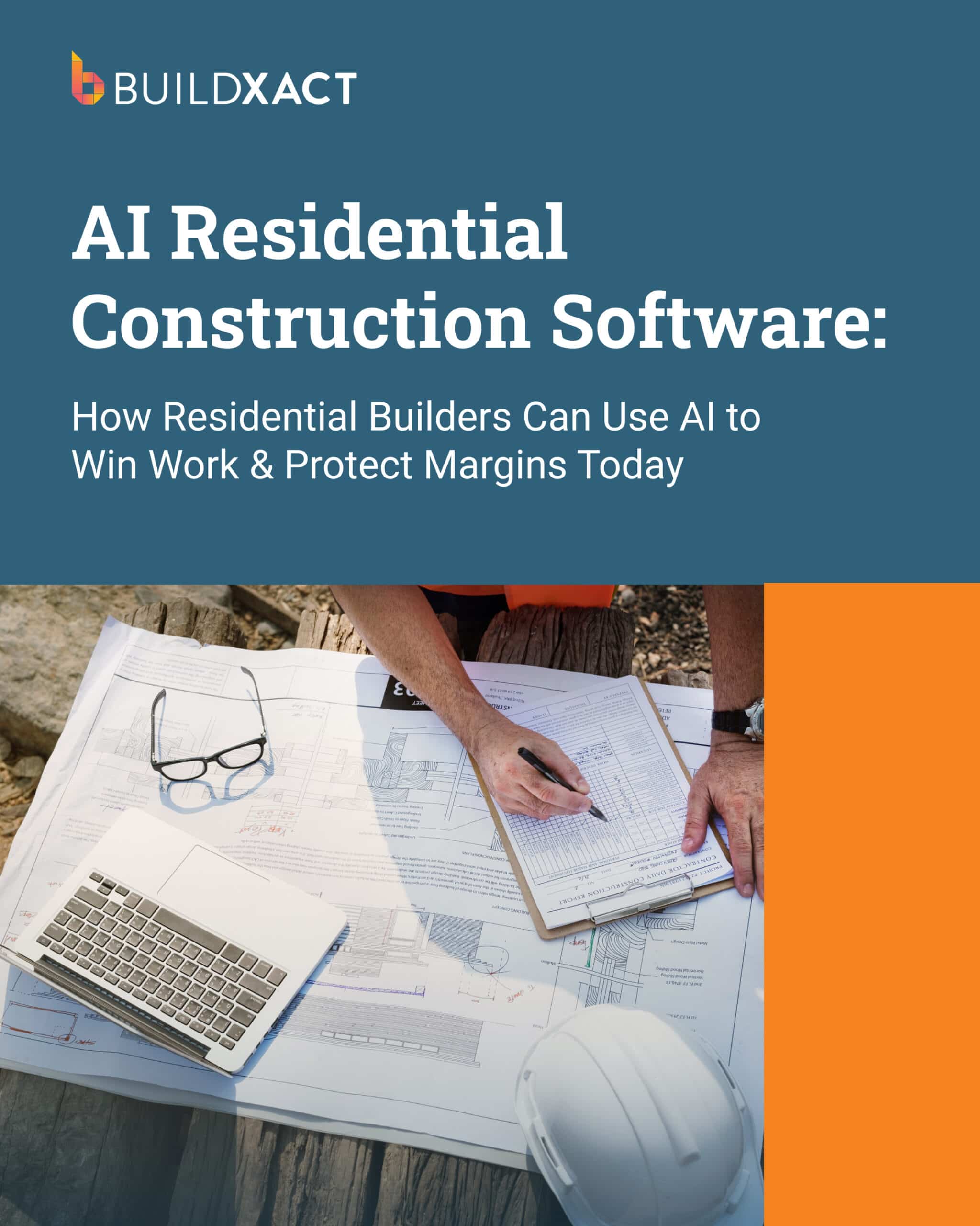 The cover for the eBook AI Residential Construction Software