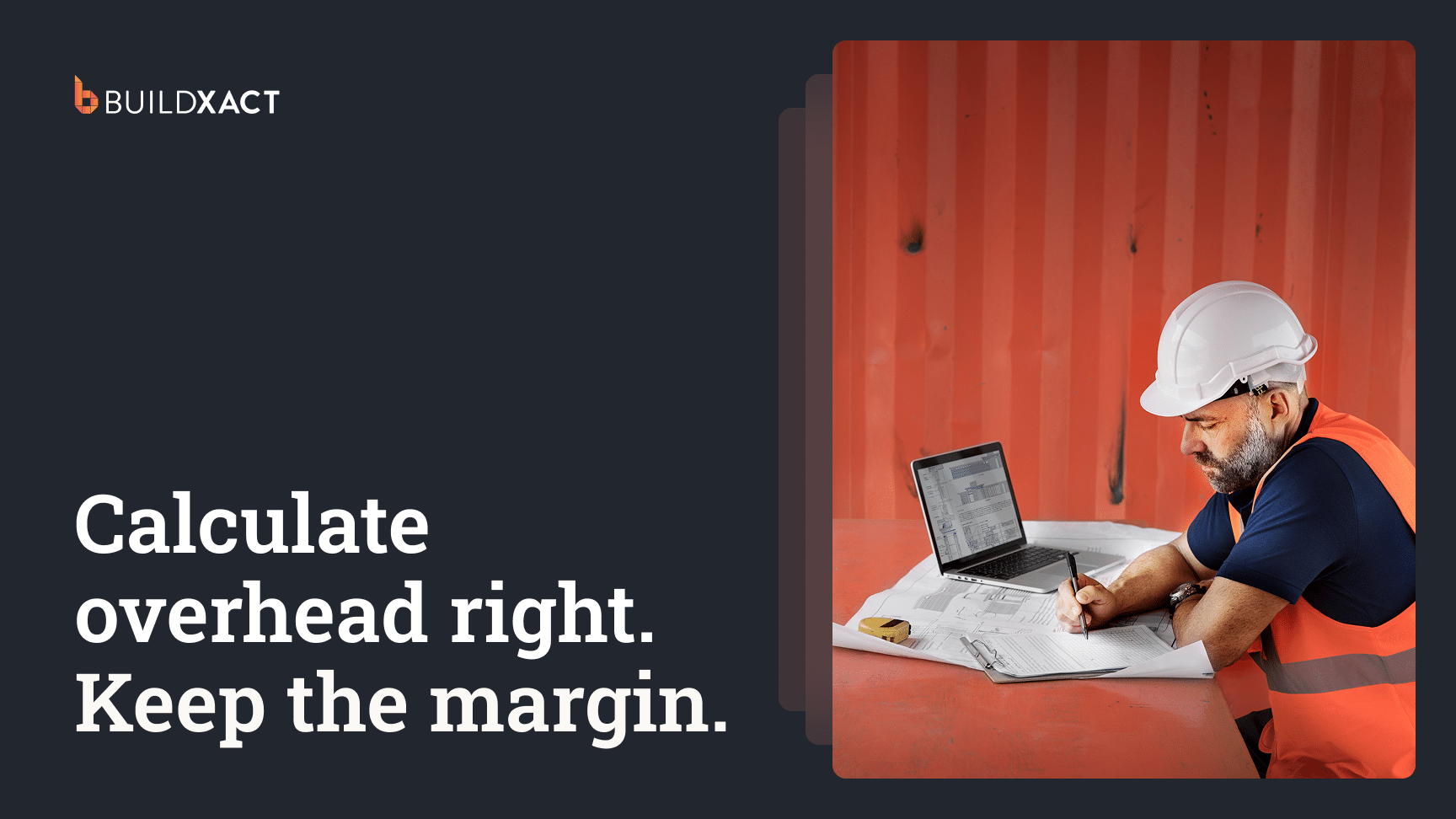 Residential builder reviewing a construction bid against rising material costs on a laptop